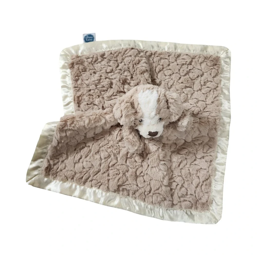 Mary Meyer Putty Nursery Puppy Dog Lovey Security Blanket Taupe Cream 13in 42530